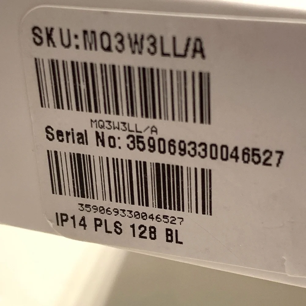 iPhone 14 Plus Blue 128gb Empty Box